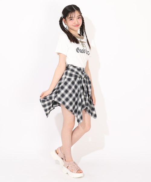 PINKHUNT(ピンクハント)の「PINKHUNT シャツ巻き風アシメトリースカート 1451K(デニムスカート・キッズ・ブラック/ネイビー・150cm/120cm/160cm/140cm/130cm)」の10枚目の写真