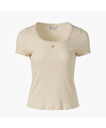 Pointelle Scoop Neck T-shirt, Butter
