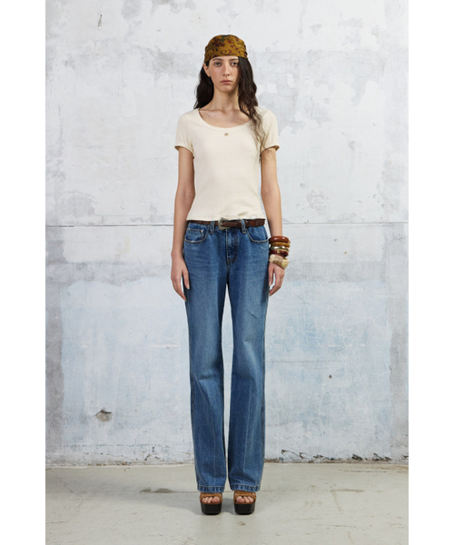 KUME(クメ)の「Pointelle Scoop Neck T-shirt, Butter(Tシャツ/カットソー・レディース・その他・SMALL/MEDIUM/LARGE)」の2枚目の写真