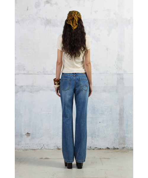 KUME(クメ)の「Pointelle Scoop Neck T-shirt, Butter(Tシャツ/カットソー・レディース・その他・SMALL/MEDIUM/LARGE)」の4枚目の写真