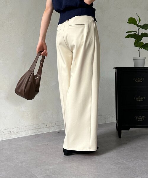 Thevon（ゼボン）の「ベルト付きタックワイドスラックス（スラックス・レディース・チャコールグレー/ブラック/アイボリー・S/M）」の13枚目の写真