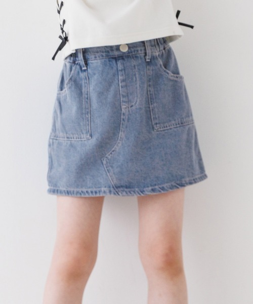 coca（coca）（コカ）の「キッズ　タイトスカパン（デニムパンツ・キッズ・ブラック/アイボリー/ライトブルー・120/130/140/150）」の3枚目の写真