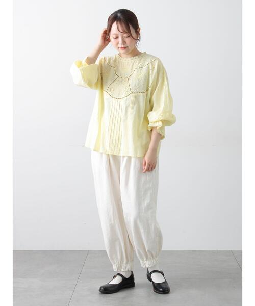 TSUHARU by Samansa Mos2（ツハルバイサマンサモスモス）の「【tukuroi】コットンジャカード製品染め裾ゴムパンツ（その他パンツ・レディース・オフホワイト・F）」の5枚目の写真