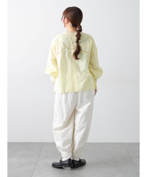 TSUHARU by Samansa Mos2（ツハルバイサマンサモスモス）の「【tukuroi】コットンジャカード製品染め裾ゴムパンツ（その他パンツ・レディース・オフホワイト・F）」の6枚目の写真