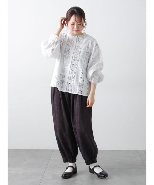 TSUHARU by Samansa Mos2（ツハルバイサマンサモスモス）の「【tukuroi】コットンジャカード製品染め裾ゴムパンツ（その他パンツ・レディース・オフホワイト・F）」の17枚目の写真