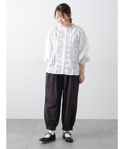 TSUHARU by Samansa Mos2（ツハルバイサマンサモスモス）の「【tukuroi】コットンジャカード製品染め裾ゴムパンツ（その他パンツ・レディース・オフホワイト・F）」の20枚目の写真