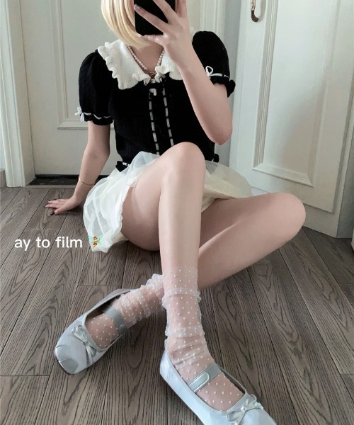 Ritzy(リッツィー)の「ドットレースクルー丈ソックス(ソックス/靴下・レディース・ブラック/ホワイト・FREE)」の21枚目の写真