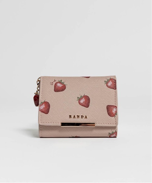 RANDA Cherry＆Strawberry チャーム付き三つ折りウォレット Cherry＆Strawberry】チャーム付き三つ折りウォレット（財布）｜RANDA