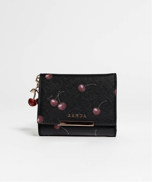 RANDA【Cherry＆Strawberry】チャーム付き三つ折りウォレット Cherry＆Strawberry】チャーム付き三つ折りウォレット（財布）｜RANDA
