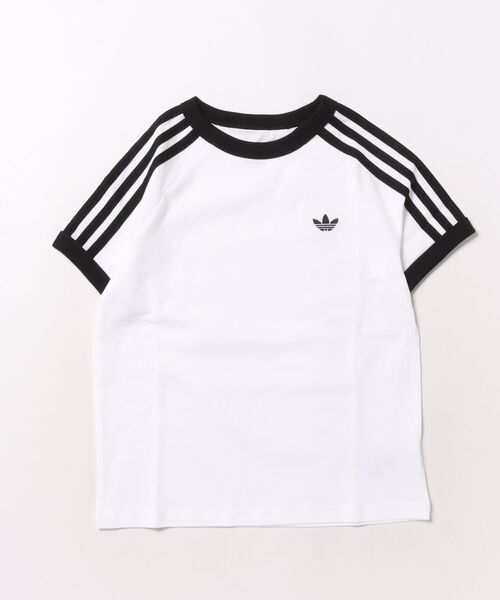 adidas(アディダス)の「adidas アディダス K 3STRIPES TEE ショートスリーブ KE0920 WHITE/BLACK(Tシャツ/カットソー・キッズ・ホワイト・130cm/140cm/150cm)」の1枚目の写真