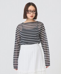 Ray BEAMS | ORCIVAL / シースルー ボーダー ロングスリーブ カットソー(Tシャツ/カットソー)