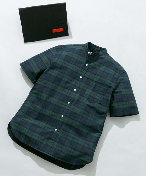 URBAN RESEARCH ROSSO MEN(アーバンリサーチロッソメン)の「『WEB限定』『抗菌/消臭』『XXLサイズあり』ハイパフォーマンスバンドカラー半袖シャツ(シャツ/ブラウス・メンズ・グリーン系その他/ブラック/ライトブルー/グレー系その他/ネイビー/ストライプ/インディゴブルー/ホワイト/ブラック系その他/グレー/ベージュ/ブルー系その他・XX-LARGE/X-LARGE/SMALL/LARGE/MEDIUM)」の8枚目の写真