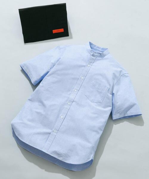URBAN RESEARCH ROSSO MEN(アーバンリサーチロッソメン)の「『WEB限定』『抗菌/消臭』『XXLサイズあり』ハイパフォーマンスバンドカラー半袖シャツ(シャツ/ブラウス・メンズ・グリーン系その他/ブラック/ライトブルー/グレー系その他/ネイビー/ストライプ/インディゴブルー/ホワイト/ブラック系その他/グレー/ベージュ/ブルー系その他・XX-LARGE/X-LARGE/SMALL/LARGE/MEDIUM)」の9枚目の写真