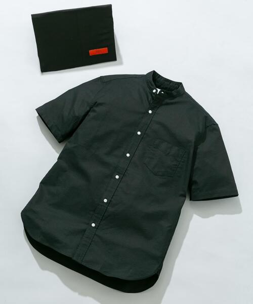 URBAN RESEARCH ROSSO MEN(アーバンリサーチロッソメン)の「『WEB限定』『抗菌/消臭』『XXLサイズあり』ハイパフォーマンスバンドカラー半袖シャツ(シャツ/ブラウス・メンズ・グリーン系その他/ブラック/ライトブルー/グレー系その他/ネイビー/ストライプ/インディゴブルー/ホワイト/ブラック系その他/グレー/ベージュ/ブルー系その他・XX-LARGE/X-LARGE/SMALL/LARGE/MEDIUM)」の3枚目の写真