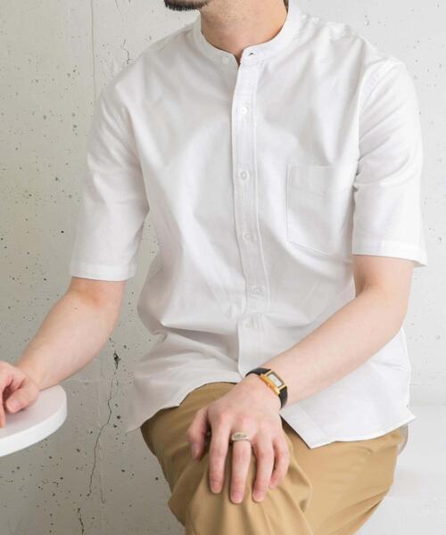 URBAN RESEARCH ROSSO MEN(アーバンリサーチロッソメン)の「『WEB限定』『抗菌/消臭』『XXLサイズあり』ハイパフォーマンスバンドカラー半袖シャツ(シャツ/ブラウス・メンズ・グリーン系その他/ブラック/ライトブルー/グレー系その他/ネイビー/ストライプ/インディゴブルー/ホワイト/ブラック系その他/グレー/ベージュ/ブルー系その他・XX-LARGE/X-LARGE/SMALL/LARGE/MEDIUM)」の15枚目の写真