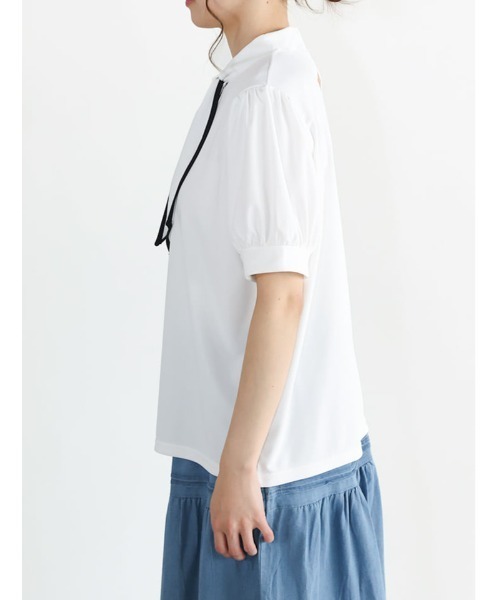 fifth(フィフス)の「配色パイピングリボンブラウス見えカットソー(Tシャツ/カットソー・レディース・ライトブルー/ホワイト・M)」の20枚目の写真