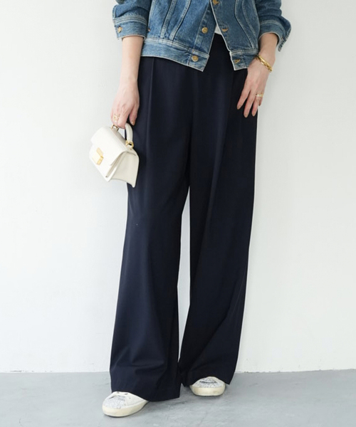 Deuxieme Classe（ドゥーズィエムクラス）の「追加 SPWOOL パンツ（スラックス・レディース・ネイビー・36/34/38）」の2枚目の写真