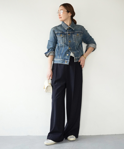 Deuxieme Classe（ドゥーズィエムクラス）の「追加 SPWOOL パンツ（スラックス・レディース・ネイビー・36/34/38）」の4枚目の写真