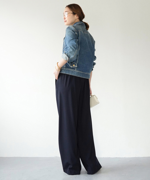 Deuxieme Classe（ドゥーズィエムクラス）の「追加 SPWOOL パンツ（スラックス・レディース・ネイビー・36/34/38）」の5枚目の写真