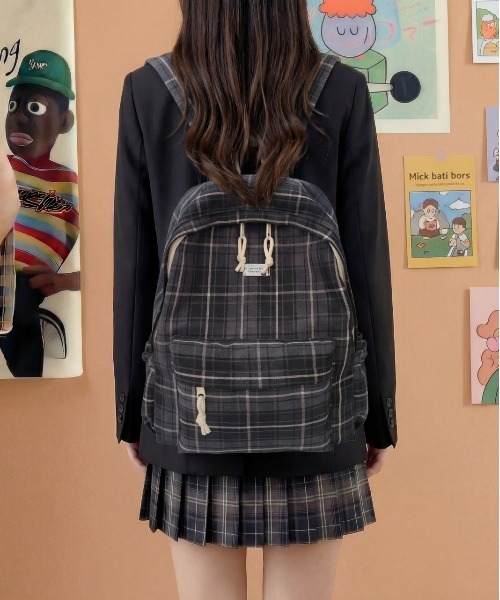 FREE STYLISTS（フリー スタイリスト）の「Y2K レトロ  チェック リュック大容量バッグ 通勤用（バックパック/リュック・レディース・チェック・FREE）」の12枚目の写真