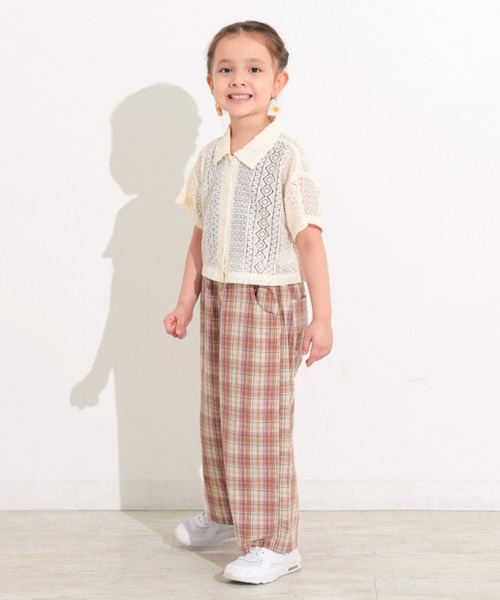 Ocean&Ground（オーシャン&グラウンド）の「ﾚｰｽｸﾛｯﾌﾟﾄﾞｼｬﾂ（シャツ/ブラウス・キッズ・ブラック/オフホワイト・140/130/120/110/100/90）」の10枚目の写真