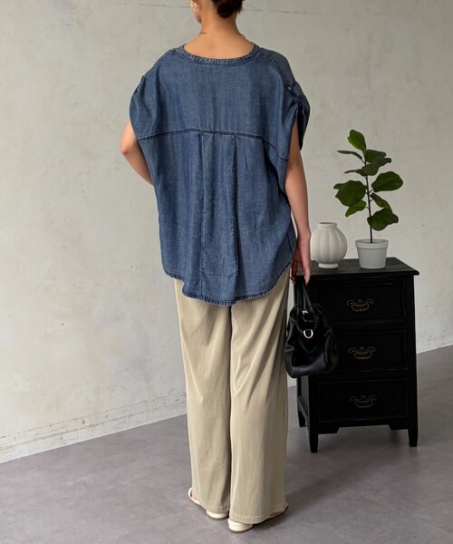 Chez toi（シェトワ）の「【ウエスト総ゴム】【楽して美脚】カットデニムイージーパンツ（その他パンツ・レディース・ブルー/ネイビー/ベージュ・FREE）」の10枚目の写真