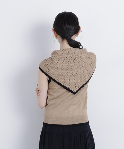 N.（N. Natural Beauty Basic）（エヌエヌナチュラルビューティーベーシック）の「柄編みスカーフ付ニット（ニット/セーター・レディース・ベージュ/グリーン/ダークブラウン・ﾌﾘ-）」の18枚目の写真