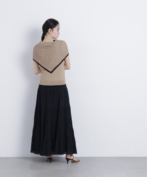 N.（N. Natural Beauty Basic）（エヌエヌナチュラルビューティーベーシック）の「柄編みスカーフ付ニット（ニット/セーター・レディース・ベージュ/グリーン/ダークブラウン・ﾌﾘ-）」の17枚目の写真