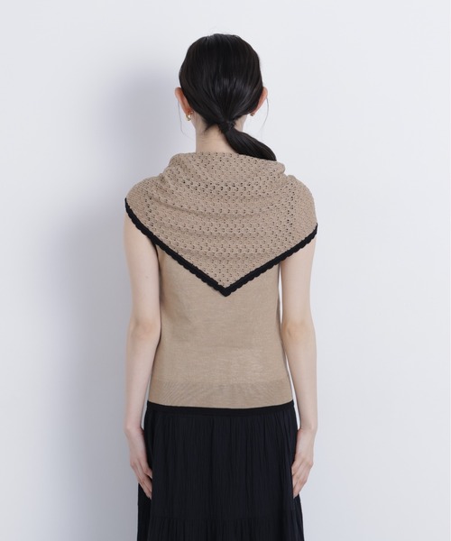 N.（N. Natural Beauty Basic）（エヌエヌナチュラルビューティーベーシック）の「柄編みスカーフ付ニット（ニット/セーター・レディース・ベージュ/グリーン/ダークブラウン・ﾌﾘ-）」の20枚目の写真