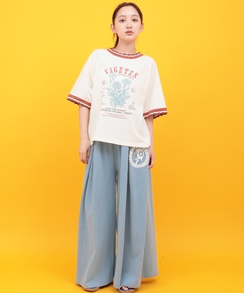 チチカカ(チチカカ)の「Orale! ワンポイントゆるワイドパンツ(その他パンツ・レディース・インディゴブルー/ブルー・FREE)」の4枚目の写真