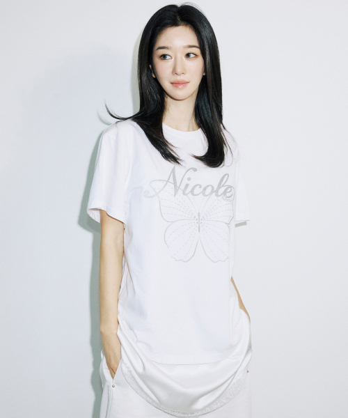 NICK&NICOLE(ニックアンドニコール)の「NICOLE BUTTERFLY SLEEVE TOP_WHITE SILVER(Tシャツ/カットソー・レディース・その他・MEDIUM/LARGE)」の2枚目の写真