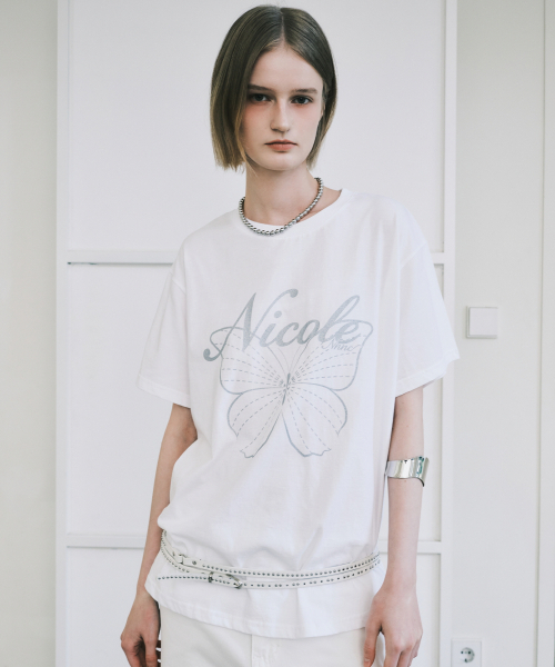 NICK&NICOLE(ニックアンドニコール)の「NICOLE BUTTERFLY SLEEVE TOP_WHITE SILVER(Tシャツ/カットソー・レディース・その他・MEDIUM/LARGE)」の4枚目の写真