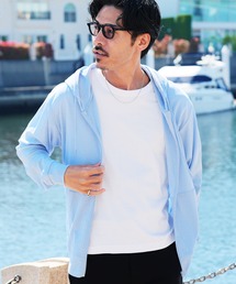 セオリー 21SS シアー パーカー 長袖 ジップアップ S 青 ブルー Theory - セオリー 21SS シアー パーカー 長袖 ジップアップ S 青