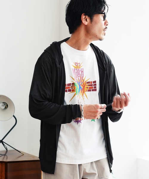 jiggys shop（ジギーズショップ）の「シア― サマージップパーカー（パーカー・メンズ・サックスブルー/ブラック/グレー/ベージュ/ネイビー/チャコールグレー・LARGE/MEDIUM/X-LARGE）」の2枚目の写真