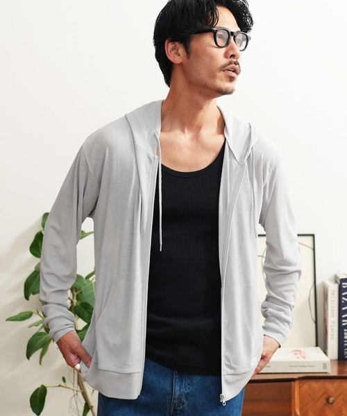 jiggys shop（ジギーズショップ）の「シア― サマージップパーカー（パーカー・メンズ・サックスブルー/ブラック/グレー/ベージュ/ネイビー/チャコールグレー・LARGE/MEDIUM/X-LARGE）」の16枚目の写真