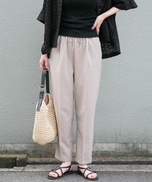 ITEMS URBANRESEARCH(アイテムズ アーバンリサーチ)の「『イージーケア/接触冷感/UVカット』SMOOTH LINEN TOUCH パンツ(その他パンツ・レディース・ブラウン/ミント/ブラック/ベージュ・FREE)」の3枚目の写真