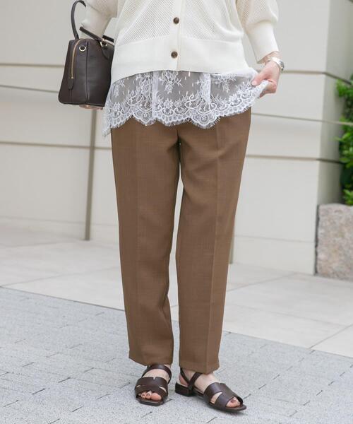 ITEMS URBANRESEARCH(アイテムズ アーバンリサーチ)の「『イージーケア/接触冷感/UVカット』SMOOTH LINEN TOUCH パンツ(その他パンツ・レディース・ブラウン/ミント/ブラック・FREE)」の2枚目の写真