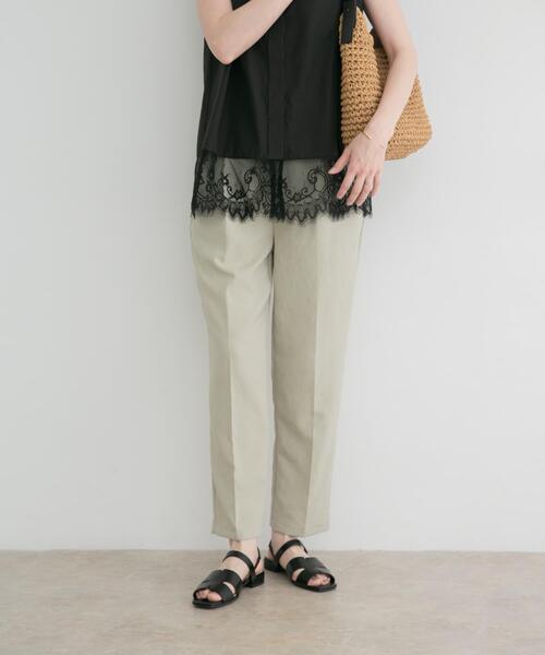 ITEMS URBANRESEARCH(アイテムズ アーバンリサーチ)の「『イージーケア/接触冷感/UVカット』SMOOTH LINEN TOUCH パンツ(その他パンツ・レディース・ブラウン/ミント/ブラック・FREE)」の3枚目の写真