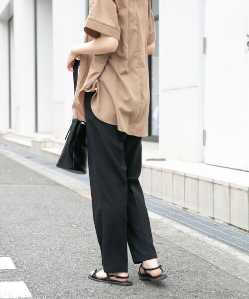 ITEMS URBANRESEARCH(アイテムズ アーバンリサーチ)の「『イージーケア/接触冷感/UVカット』SMOOTH LINEN TOUCH パンツ(その他パンツ・レディース・ブラウン/ミント/ブラック/ベージュ・FREE)」の5枚目の写真