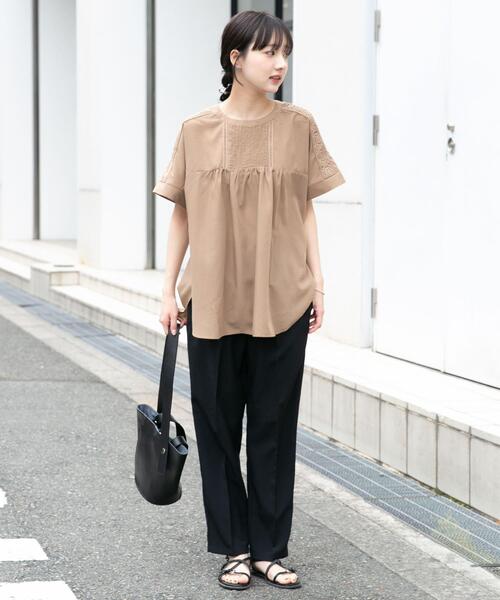 ITEMS URBANRESEARCH(アイテムズ アーバンリサーチ)の「『イージーケア/接触冷感/UVカット』SMOOTH LINEN TOUCH パンツ(その他パンツ・レディース・ブラウン/ミント/ブラック/ベージュ・FREE)」の7枚目の写真