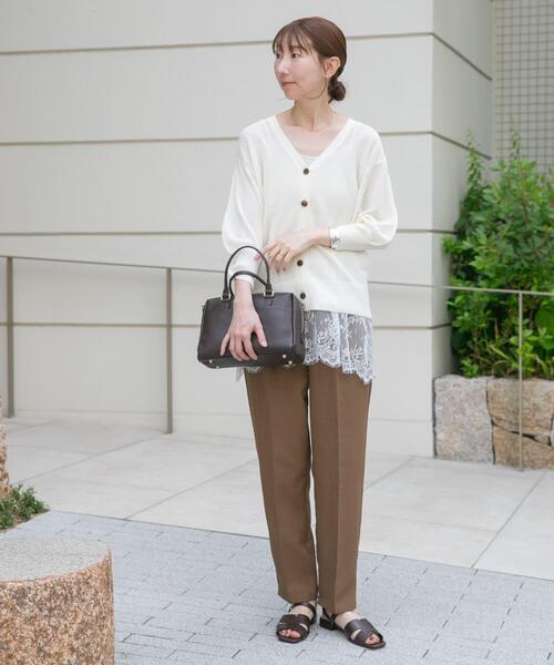 ITEMS URBANRESEARCH(アイテムズ アーバンリサーチ)の「『イージーケア/接触冷感/UVカット』SMOOTH LINEN TOUCH パンツ(その他パンツ・レディース・ブラウン/ミント/ブラック・FREE)」の11枚目の写真