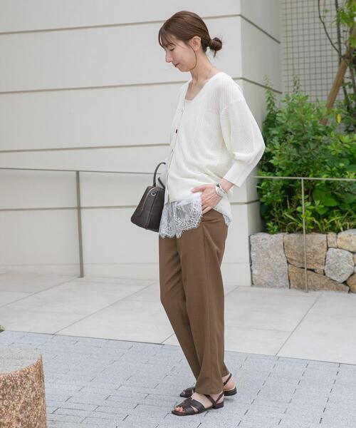 ITEMS URBANRESEARCH(アイテムズ アーバンリサーチ)の「『イージーケア/接触冷感/UVカット』SMOOTH LINEN TOUCH パンツ(その他パンツ・レディース・ブラウン/ミント/ブラック・FREE)」の12枚目の写真
