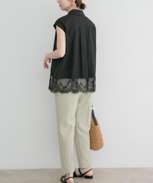 ITEMS URBANRESEARCH(アイテムズ アーバンリサーチ)の「『イージーケア/接触冷感/UVカット』SMOOTH LINEN TOUCH パンツ(その他パンツ・レディース・ブラウン/ミント/ブラック・FREE)」の22枚目の写真