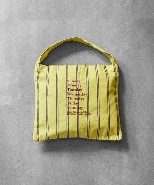 beej(ビージ)の「(beej)stripe fabric Osbag(トートバッグ・レディース・イエロー/オレンジ/ブラック/グリーン・ONE SIZE)」の3枚目の写真