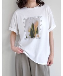 [UVカット][接触冷感]フラワーフォトＴシャツ