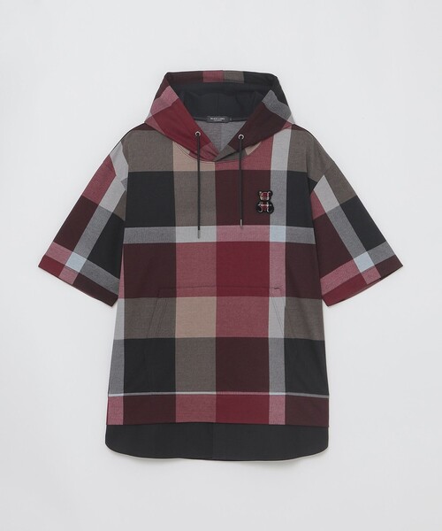 BLACK LABEL CRESTBRIDGE(ブラックレーベル・クレストブリッジ)の「【WEB・一部店舗限定】クレストブリッジチェックベアーフーディー(Tシャツ/カットソー・メンズ・レッド系その他2・XL/L/M/S)」の6枚目の写真