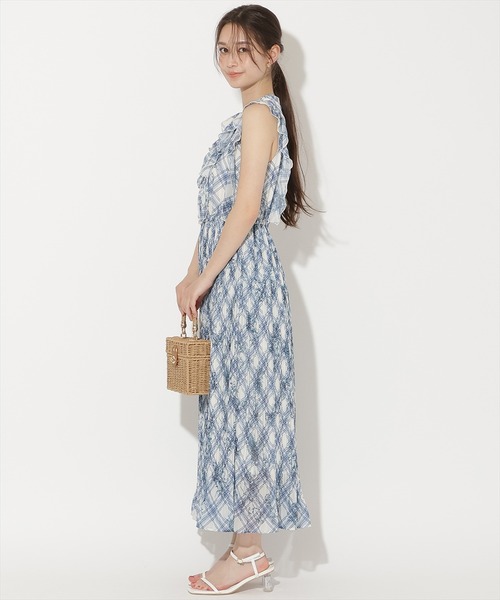 WILLSELECTION(ウィルセレクション)の「フラワーチェックプリントプリーツ切替ワンピース(ワンピース・レディース・ホワイト系その他/レッド系その他/ブルー系その他・FREE)」の18枚目の写真