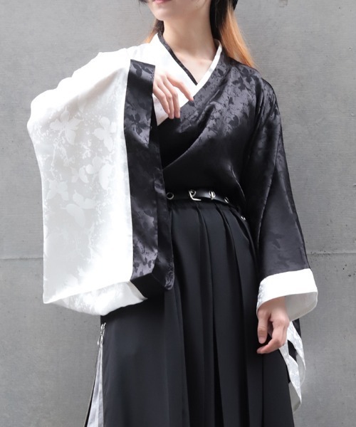 REZEN(リゼン)の「着物衿配色シャツ(シャツ/ブラウス・メンズ・ブルーパープル/ライトグレー・MEDIUM/LARGE)」の2枚目の写真