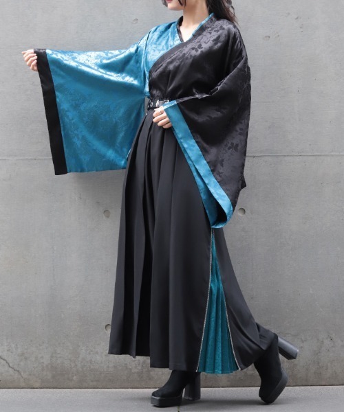 REZEN(リゼン)の「着物衿配色シャツ(シャツ/ブラウス・メンズ・ブルーパープル/ライトグレー・MEDIUM/LARGE)」の3枚目の写真
