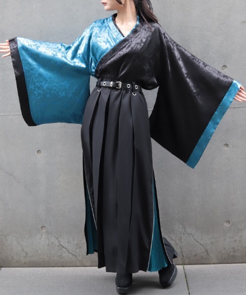 REZEN(リゼン)の「着物衿配色シャツ(シャツ/ブラウス・メンズ・ブルーパープル/ライトグレー・MEDIUM/LARGE)」の4枚目の写真
